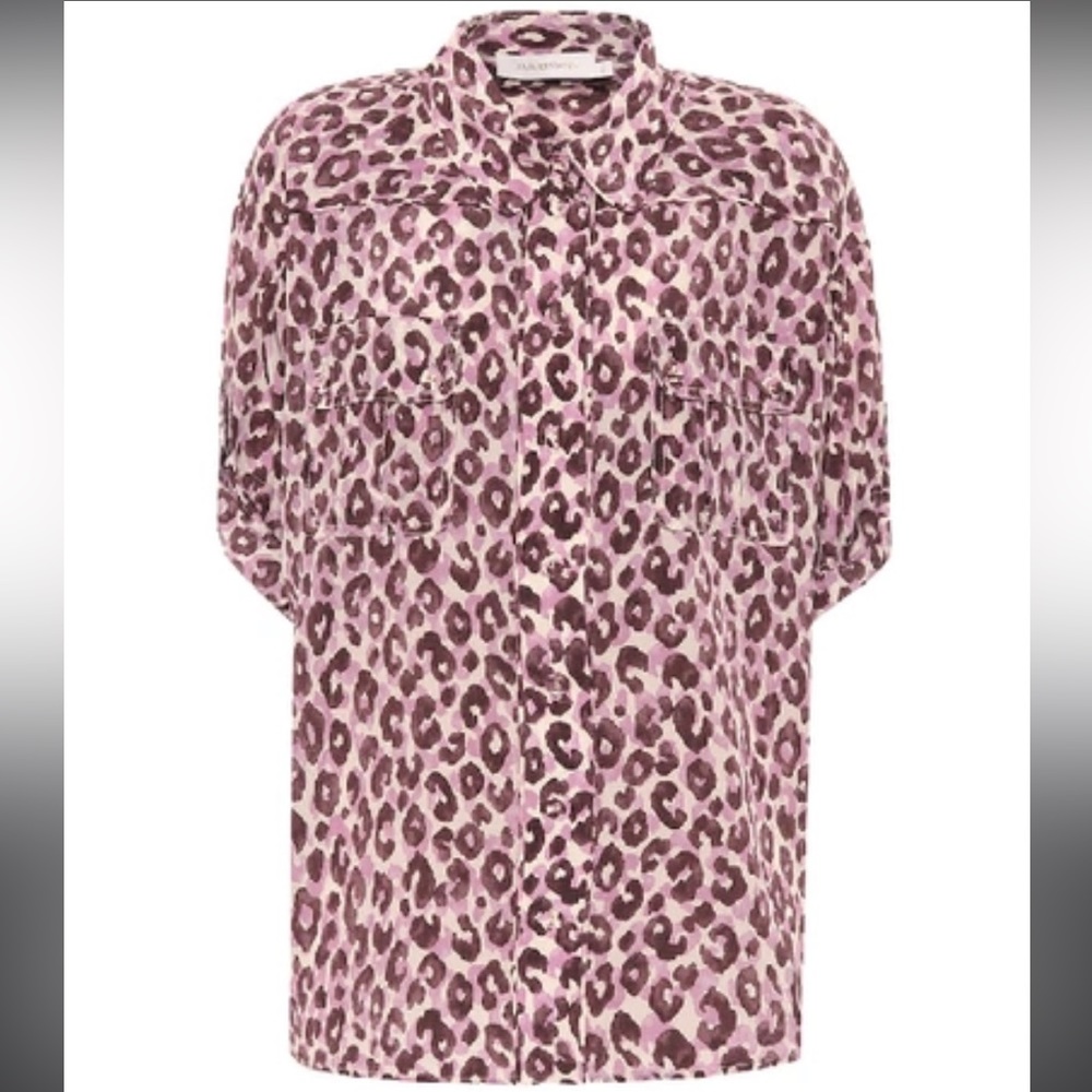 Zimmermann Super Eight Leopard Print Silk Shirt - NWT